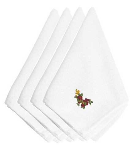 Picture of Carolines Treasures EMBT3815NPKE Fall Raspberries Embroidered Napkins, Set of 4