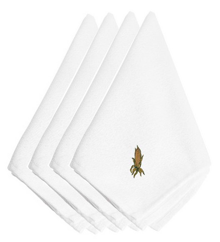 Picture of Carolines Treasures EMBT3818NPKE Fall Ear of Corn Embroidered Napkins, Set of 4