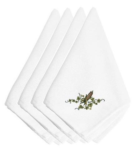 Picture of Carolines Treasures EMBT3819NPKE Fall Ear of Corn & Ivy Embroidered Napkins, Set of 4