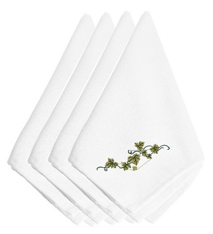 Picture of Carolines Treasures EMBT3820NPKE Fall Ivy Embroidered Napkins, Set of 4