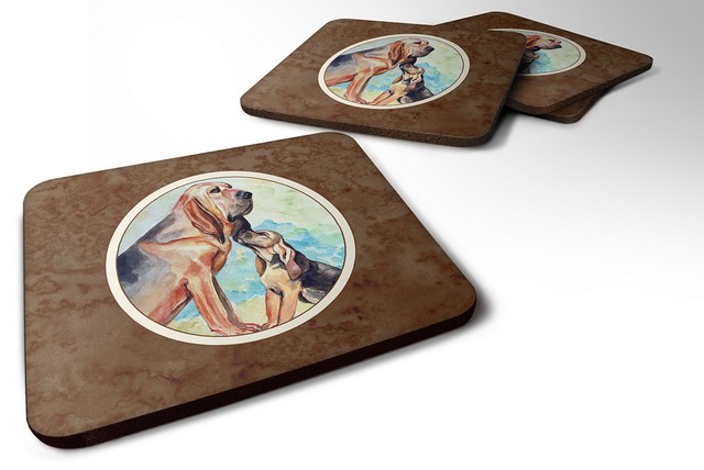 Picture of Carolines Treasures 7014FC Bloodhound Mommas Love Foam Coaster, Set of 4