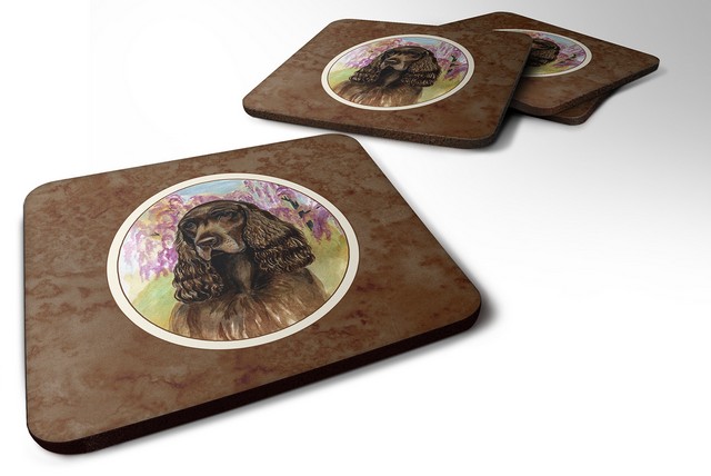 Picture of Carolines Treasures 7033FC Field Spaniel Foam Coaster, Set of 4