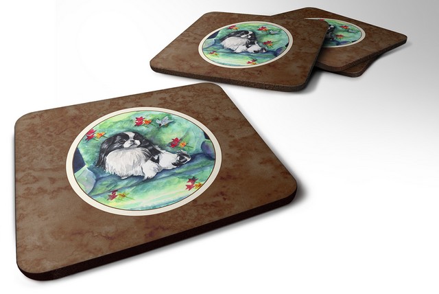 Picture of Carolines Treasures 7034FC Japanese Chin in Mommas Chair Foam Coaster, Set of 4