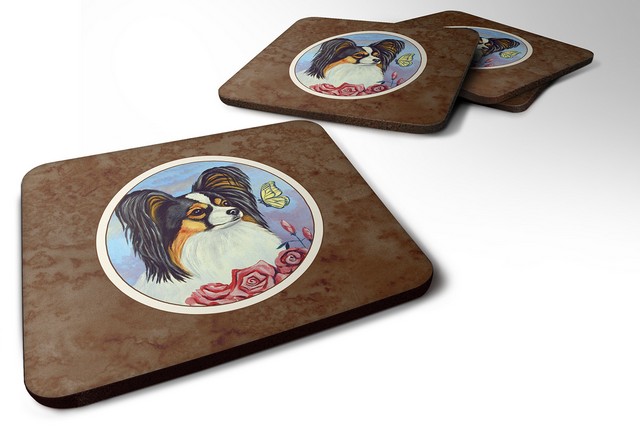 Picture of Carolines Treasures 7036FC Papillon Yellow Butterfly Foam Coaster, Set of 4