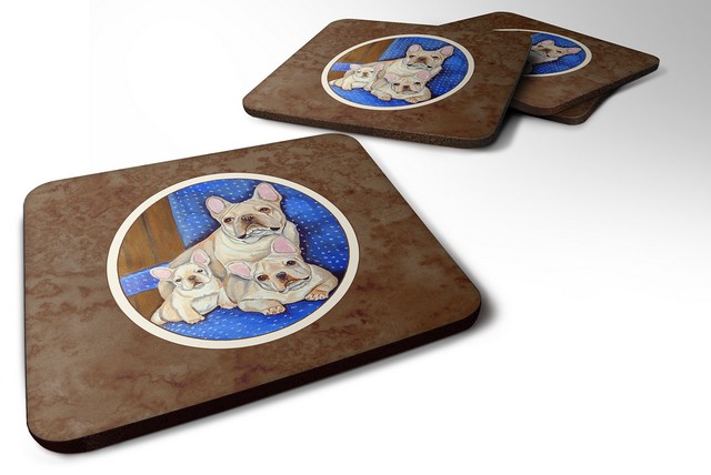 Picture of Carolines Treasures 7055FC French Bulldog Mommas Love Foam Coaster, Set of 4