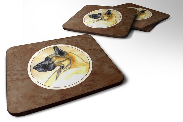Picture of Carolines Treasures 7071FC Fawn Great Dane Foam Coaster, 3.5 x 0.25 x 3.5 in. - Set of 4