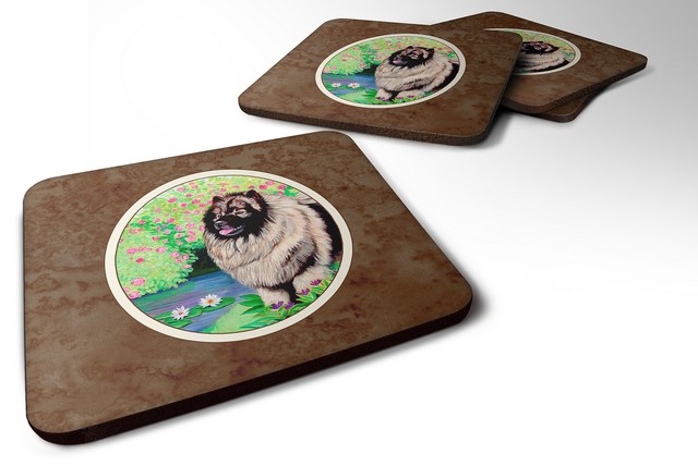 Picture of Carolines Treasures 7074FC Keeshond Foam Coaster, Set of 4