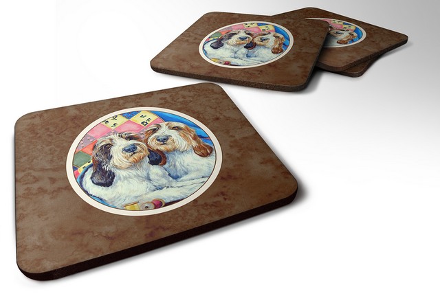 Picture of Carolines Treasures 7095FC Petit Basset Griffon Vendeen Foam Coaster, 3.5 x 0.25 x 3.5 in. - Set of 4