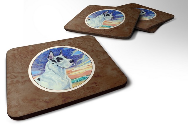 Picture of Carolines Treasures 7098FC Harelquin Great Dane Foam Coaster, Set of 4