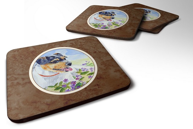 Picture of Carolines Treasures 7106FC Jack Russell Terrier Foam Coaster, 3.5 x 0.25 x 3.5 in. - Set of 4