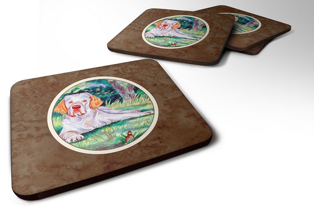 Picture of Carolines Treasures 7113FC Clumber Spaniel Foam Coaster, Set of 4