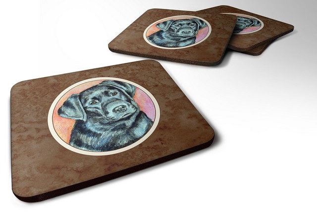 Picture of Carolines Treasures 7177FC Black Labrador Foam Coaster, Set of 4