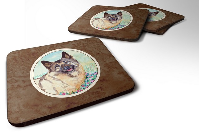 Picture of Carolines Treasures 7231FC Norwegian Elkhound Foam Coaster, Set of 4