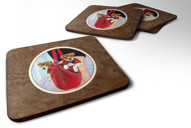 Picture of Carolines Treasures 7251FC Jack Russell Terrier Foam Coaster, 3.5 x 0.25 x 3.5 in. - Set of 4
