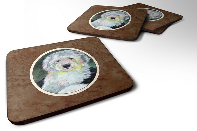 Picture of Carolines Treasures 7252FC Old English Sheepdog Foam Coaster, Set of 4