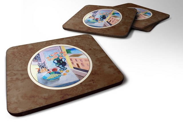 Picture of Carolines Treasures 7255FC Schnauzer Foam Coaster, Set of 4