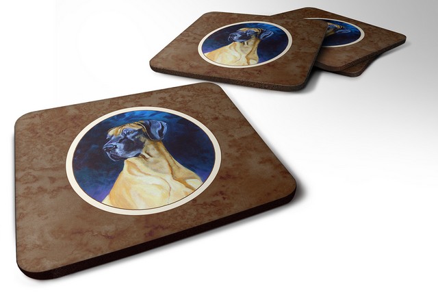 Picture of Carolines Treasures 7277FC Great Dane Foam Coaster, 3.5 x 0.25 x 3.5 in. - Set of 4