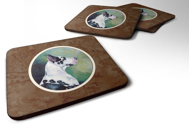 Picture of Carolines Treasures 7278FC Harlequin Great Dane Foam Coaster, Set of 4
