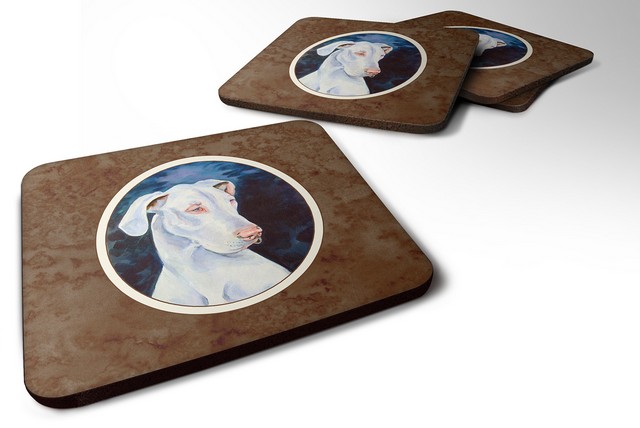 Picture of Carolines Treasures 7279FC White Great Dane Foam Coaster, Set of 4