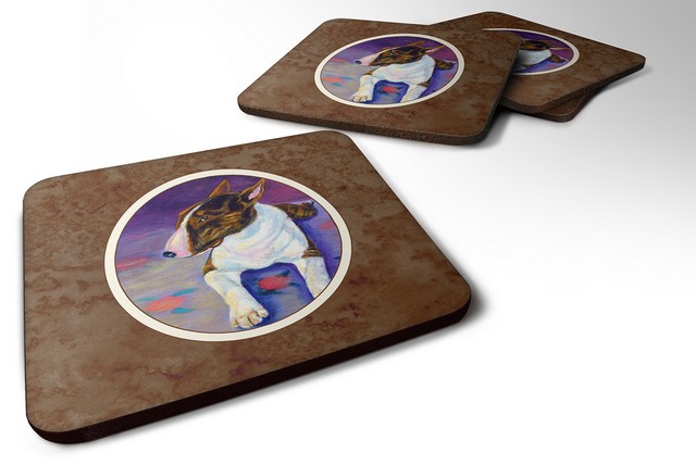 Picture of Carolines Treasures 7287FC Bull Terrier Foam Coaster, Set of 4