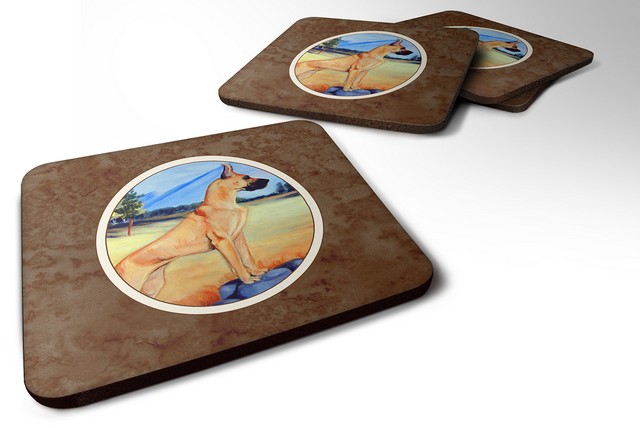 Picture of Carolines Treasures 7504FC Great Dane Foam Coaster, 3.5 x 0.25 x 3.5 in. - Set of 4