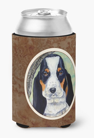 Picture of Carolines Treasures 7002CC Basset Hound on the Branch Can or Bottle Hugger