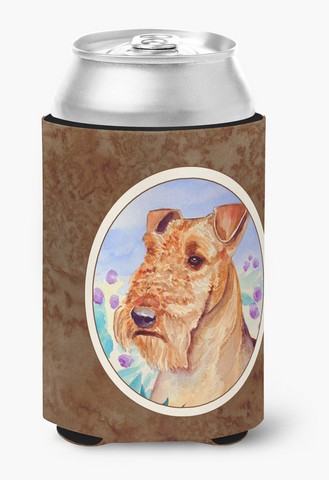 Picture of Carolines Treasures 7007CC Airedale Terrier in Flowers Can or Bottle Hugger