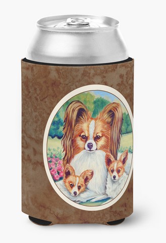 Picture of Carolines Treasures 7042CC Papillon a Mommas Love Can or Bottle Hugger