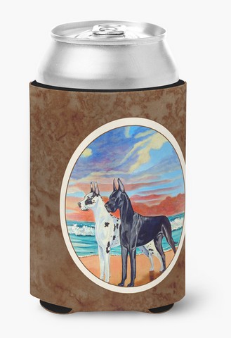 Picture of Carolines Treasures 7051CC At sunset Great Dane Harlequin & Black Can or Bottle Hugger