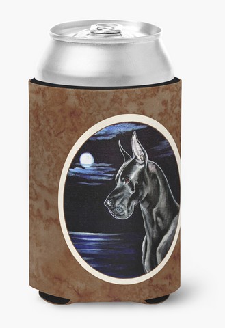 Picture of Carolines Treasures 7060CC Black Great Dane in the Moonlight Can or Bottle Hugger