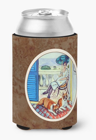 Picture of Carolines Treasures 7068CC Lady with Her Boxer Can or Bottle Hugger