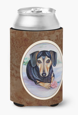 Picture of Carolines Treasures 7076CC Black & Cream Dachshund Can or Bottle Hugger