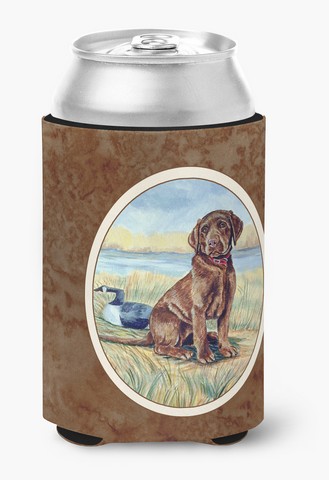 Picture of Carolines Treasures 7090CC Chocolate Labrador Puppy Can or Bottle Hugger
