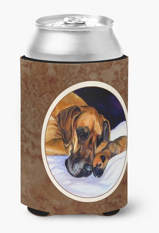 Picture of Carolines Treasures 7099CC Natural Eared Fawn Great Dane Momma & Puppy Can or Bottle Hugger