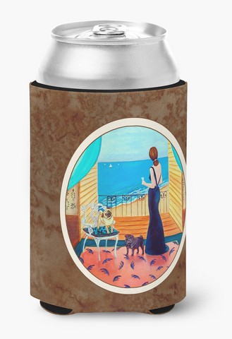 Picture of Carolines Treasures 7133CC Lady with Her Pug Can or Bottle Hugger, 0.25 x 4 x 5.5 in.