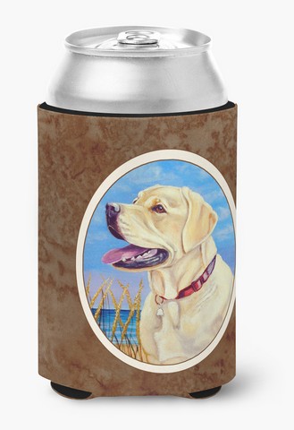 Picture of Carolines Treasures 7158CC Yellow Labrador at the Beach Can or Bottle Hugger