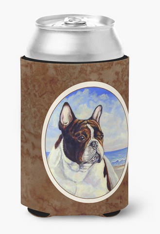 Picture of Carolines Treasures 7171CC French Bulldog at the Beach Can or Bottle Hugger