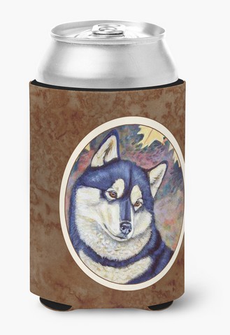 Picture of Carolines Treasures 7173CC Fall Leaves Siberian Husky Can or Bottle Hugger