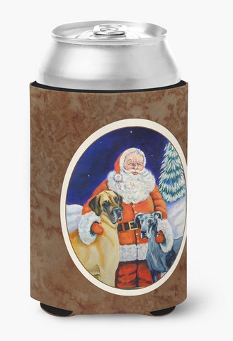 Picture of Carolines Treasures 7232CC Santa Claus with Great Dane Can or Bottle Hugger