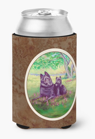 Picture of Carolines Treasures 7263CC Schipperke & Puppy Can or Bottle Hugger