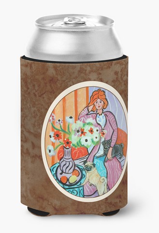 Picture of Carolines Treasures 7266CC Lady with Her Pug Can or Bottle Hugger, 0.25 x 4 x 5.5 in.