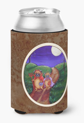 Picture of Carolines Treasures 7281CC Trick or Treat Halloween Pug Can or Bottle Hugger