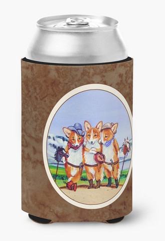 Picture of Carolines Treasures 7283CC Cowboy Corgi Can or Bottle Hugger