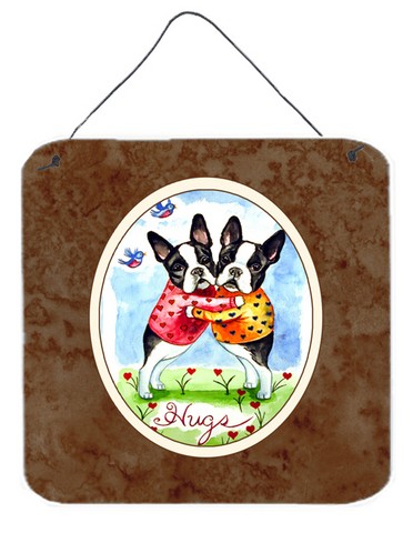 7015DS66 Hugs Boston Terrier Wall or Door Hanging Prints