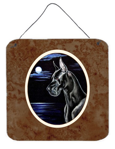 Black Great Dane in the Moonlight Wall or Door Hanging Prints
