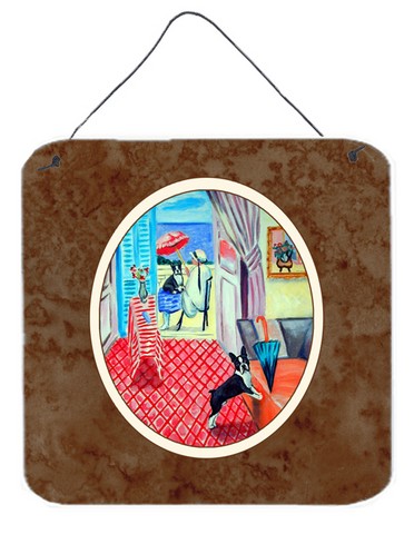 Lady with Her Boston Terrier Wall or Door Hanging Prints