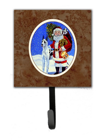 Picture of Carolines Treasures 7083SH4 Harlequin Great Dane with Santa Claus Leash or Key Holder