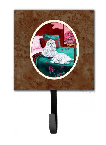 Maltese & Puppy waiting on You Leash or Key Holder