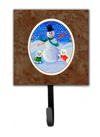 Snowman Bichon Frise Leash or Key Holder