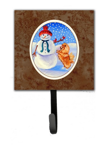 Snowman with Pomeranian Winter Snowman Leash or Key Holder